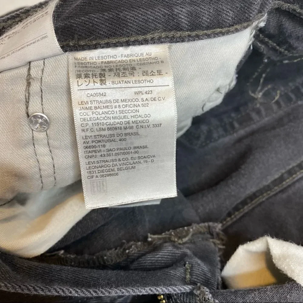 Levi’s black 505 straight leg jeans size 34 X 32